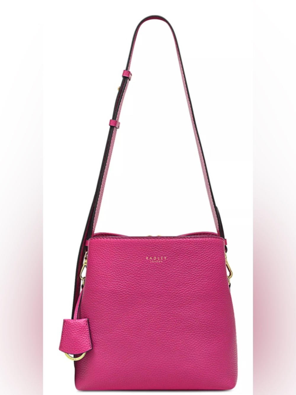 RADLEY LONDON Dukes Place Medium Pebble Leather Crossbody in Fuchsia